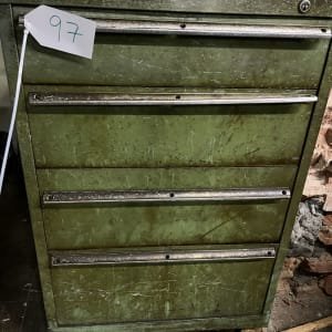 Workshop drawer cabinet with contents