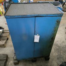 Hinged door cabinet with contents