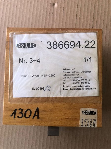 REISHAUER AG - DIAMANT- UND CBN WERKZEUGE 386694.22 / Modul 2,5 EW 25° HBR=2500 Diamond grinding wheels