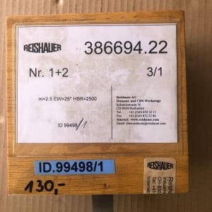 REISHAUER AG - DIAMANT- UND CBN WERKZEUGE 386694.22 / Modul 2,5 EW 25° HBR=2500 Diamond grinding wheels