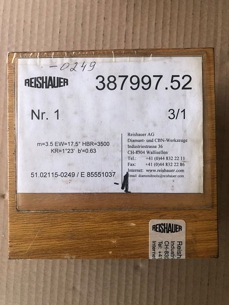 REISHAUER AG - DIAMANT- UND CBN WERKZEUGE 387997.52 / Modul 3,5 EW 17,5° HBR=3500 Diamond grinding wheels