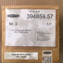 REISHAUER AG - DIAMANT- UND CBN WERKZEUGE 394859.57 / Modul 1,25 EW 14,5° HBR=300 Diamond grinding wheels