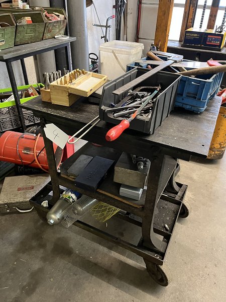 Workshop trolley with contents