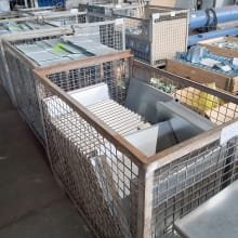 3 pallet cages and 1 pallet with contents