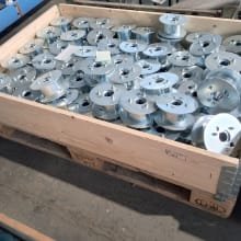 Lot of galvanized cable and deflection pulleys