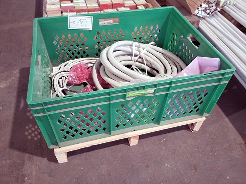 Lot of electric cables in box