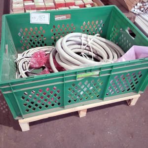 Lot of electric cables in box