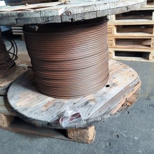 Drum with bronze cable / overhead line 70 mm²