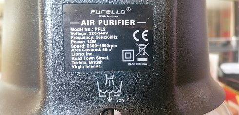 Purificador Ionizador de Aire Purello PRL2