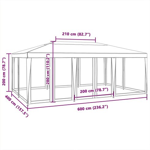 Carpa para Eventos y Fiestas de 6x4 metros (Nueva)