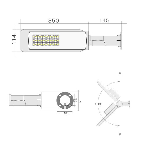 Lote 4 Farolas LED 30W Aluminio Orientables IP66 (Nuevas)