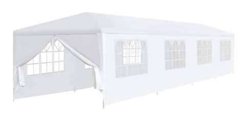 Carpa para Eventos de Acero y Lona Blanca de 12x3 metros (Nueva)