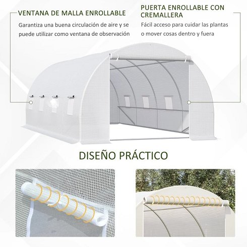 Invernadero con Tubo de Acero de 6x3m con Puerta Enrollable (Nuevo)