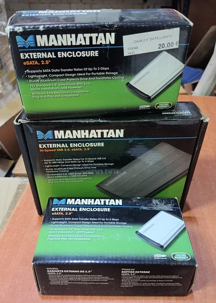 3 Unidades Caja externa para disco duro (Stock Nuevo, a estrenar)