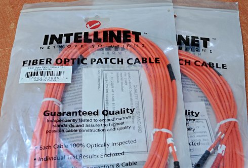 2 Unidades INTELLINET 510356 Fiber Optic Fiber optic cable, duplex, multimode ST  SC, 62.5  125 micron, OM1, 5 m, orange (Stock Nuevo)