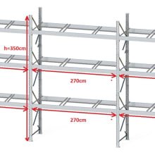 Estantería para palets DEXION P90 - 3 pallets traverse