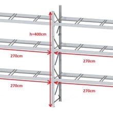 Estantería para palets DEXION P90 - 3 pallets traverse