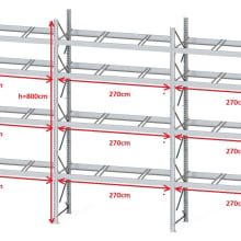 Estantería para palets DEXION P90 - 3 pallets traverse