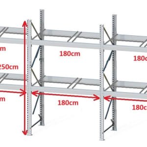 Estantería para palets DEXION P90 - 2 palets traverse