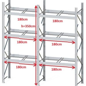 Estantería para palets DEXION P90 - 2 palets traverse