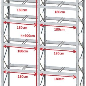 Estantería para palets DEXION P90 - 2 palets traverse