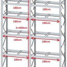 Estantería para palets DEXION P90 - 2 palets traverse