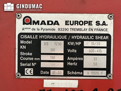 &#x27a4; Venta de AMADA Promecam GS1230 usados | gindumac.com