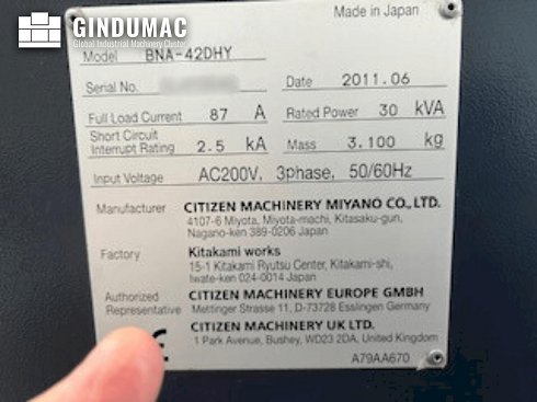 &#x27a4; Venta de Miyano BNA-42DHY usados | gindumac.com