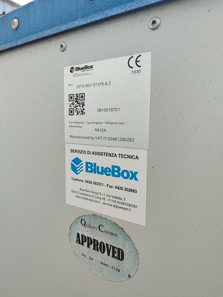 Enfriadora industrial BlueBox modelo ZETA REV ST1PS 8.2