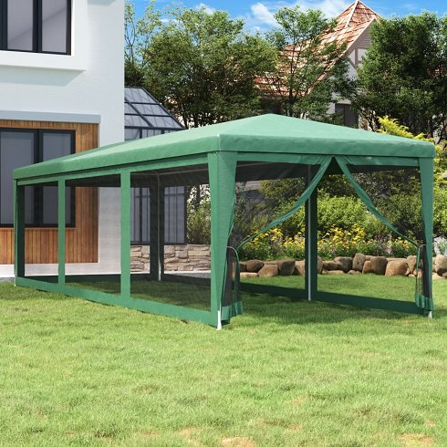 Carpa para Eventos y Fiestas de 9x3m con Paredes de Malla (Nueva)