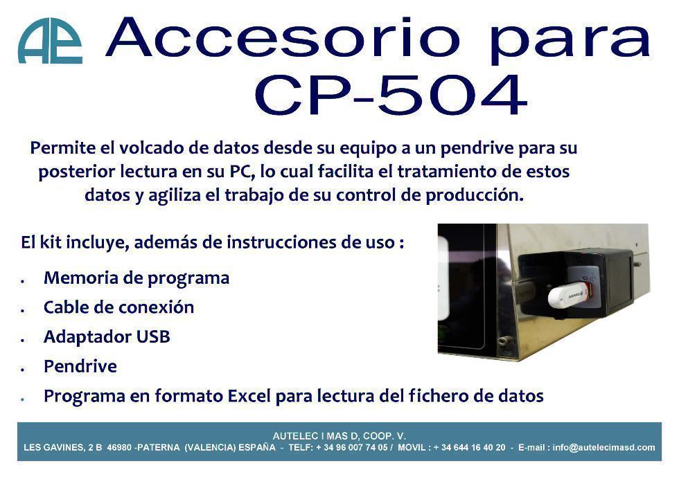 Accesorios CP-504 control produccion de Aceite de Oliva