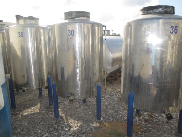 Depositos sencillos de acero inoxidable de 1.000 litros