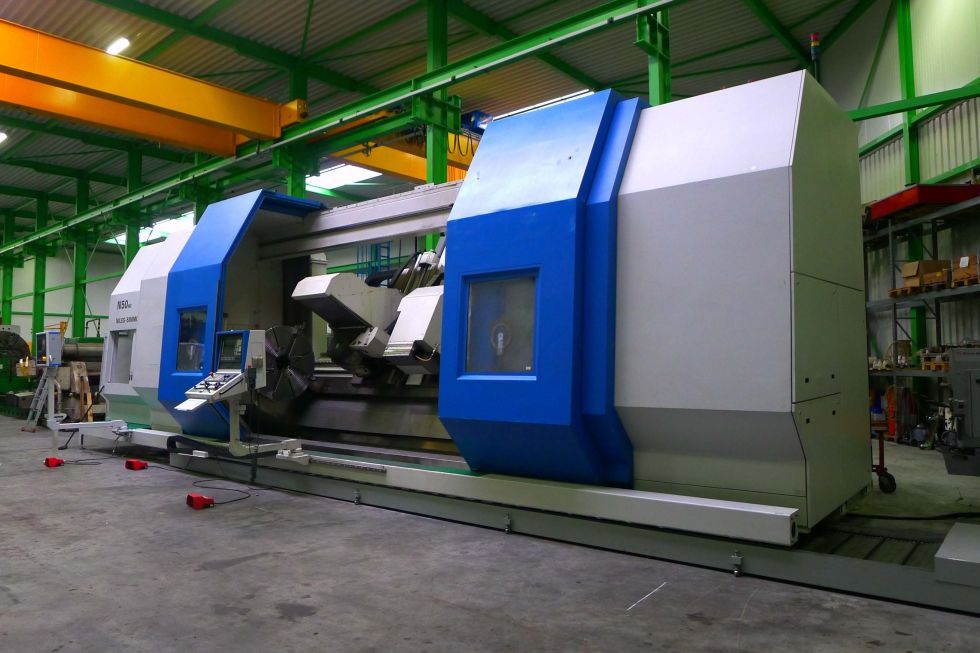 CNC Turning milling drilling machinin N50 = 1.300 x 4.500 mm CNC Dreh Fraes Bohr bearbeitungszentrum