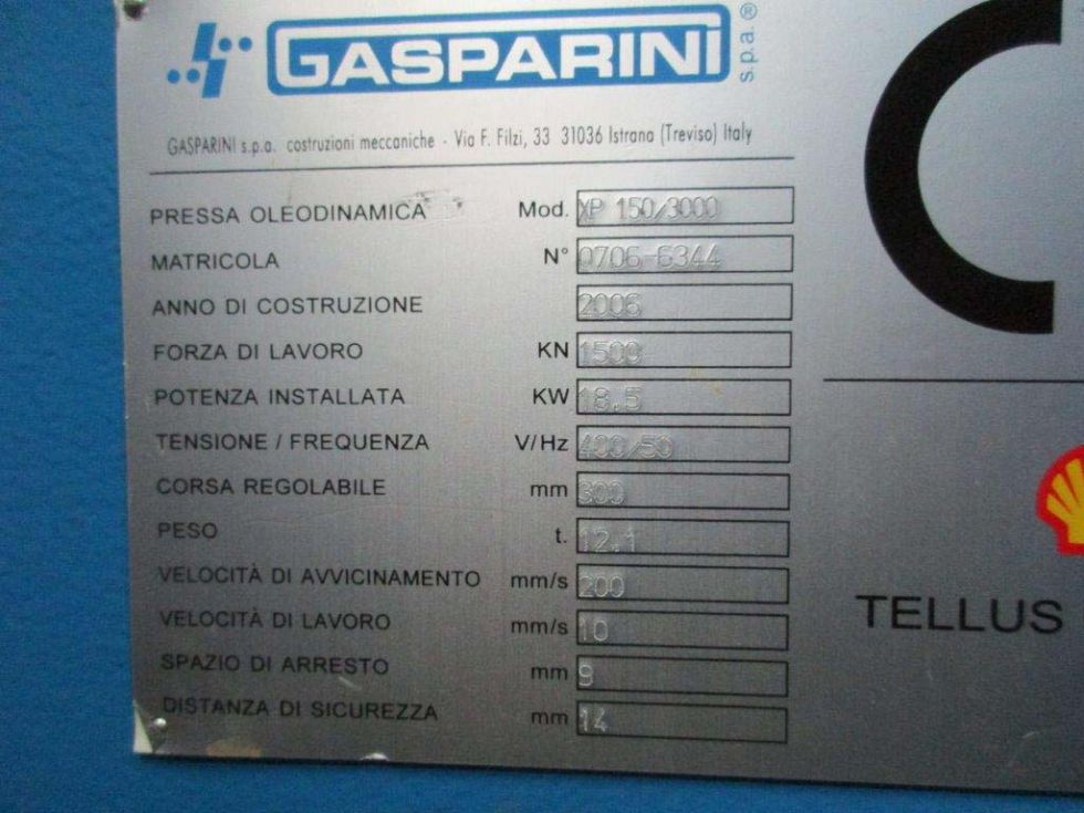 Gasparini CNC Pressbrake 3100 x 150 T