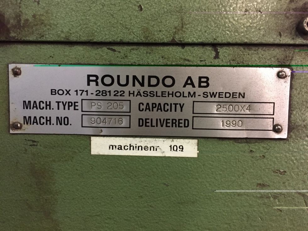 3 roll plate bender ROUNDO 2500 x 10 mm