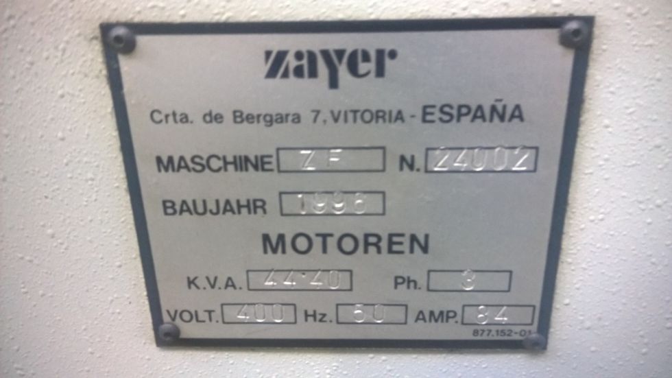 Zayer ZF Bed milling machine 1700 x 800 x 800 mm