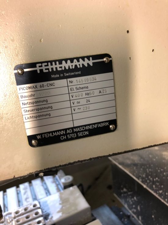 Fehlman PICOMAX 60 CNC X/Y/Z 500 x 350 x 610 mm Mach4metal