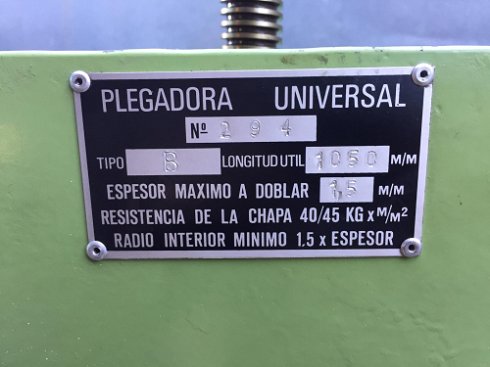 Plegadora manual  1000X1,5