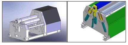 Cilindro hidráulico de 4 rodillos 4RHSS 30-400 con doble precurvado