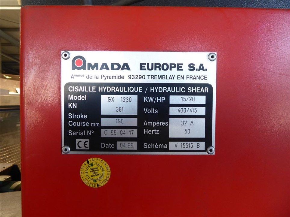 Amada Guillotine GX 3000 x 12 mm = 3984 Mach4metal