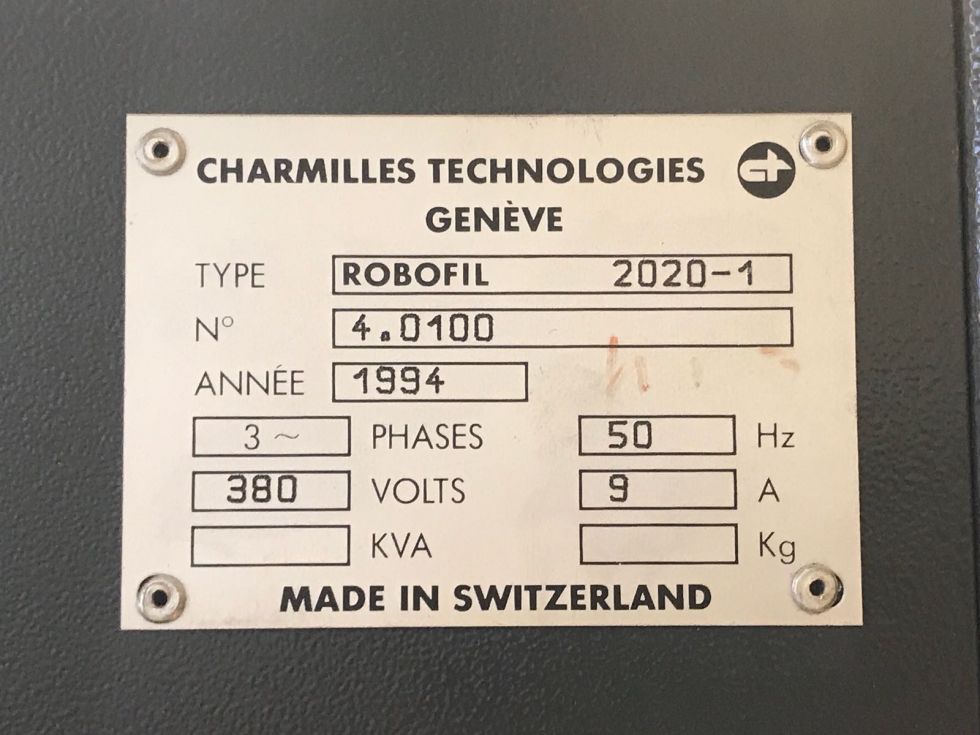 Charmilles Robofil 2020 Wire EDM 320 x 220 x 116 mm 4001 = Mach4metal