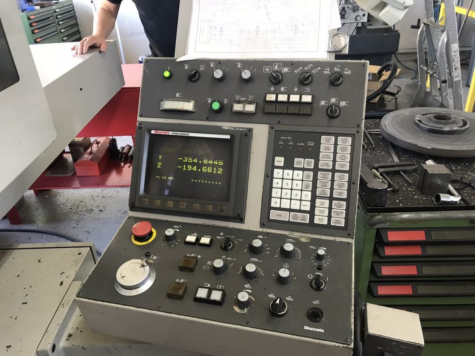 Okamoto Surface Grinder 950 x 440 x 500 mm with FANUC 4104 = Mach4metal