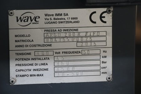 Inyectora WAVE ARGO 280 R FIFO