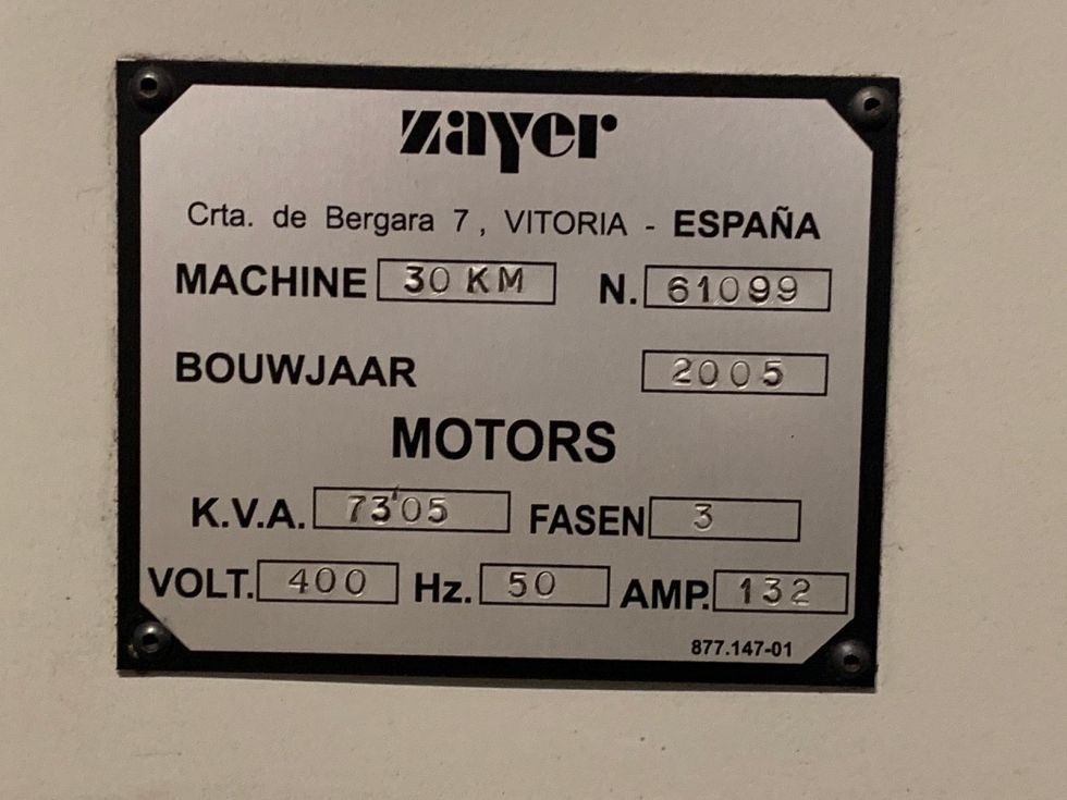 Zayer 30KM bed milling X 7400 Y 1250 Z 2000 mm Mach4metal 4179