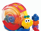 El Caracol bloques y msica, de Fisher-Price y con distribucin de Matas Mass, cuenta con mltiples piezas de colores que se guardan en el cascarn. Al encajar los bloques el caracol se balancea y suena una meloda.