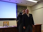  El presidente de honor del Clster Martimo Espaol, Federico Esteve, ingresa en la Real Academia de la Mar, tras la lectura de un discurso en el que repasa la historia del Clster. 