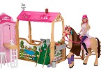 Muñeca Barbie con caballo y establo