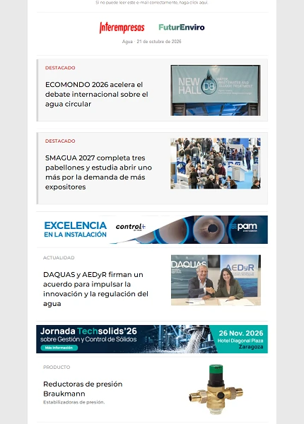 Newsletter Industria del Agua Newsletter Industria del Agua