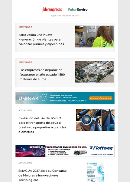 Newsletter Industria del Agua Newsletter Industria del Agua