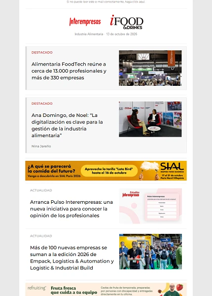 Newsletter Industria alimentaria
